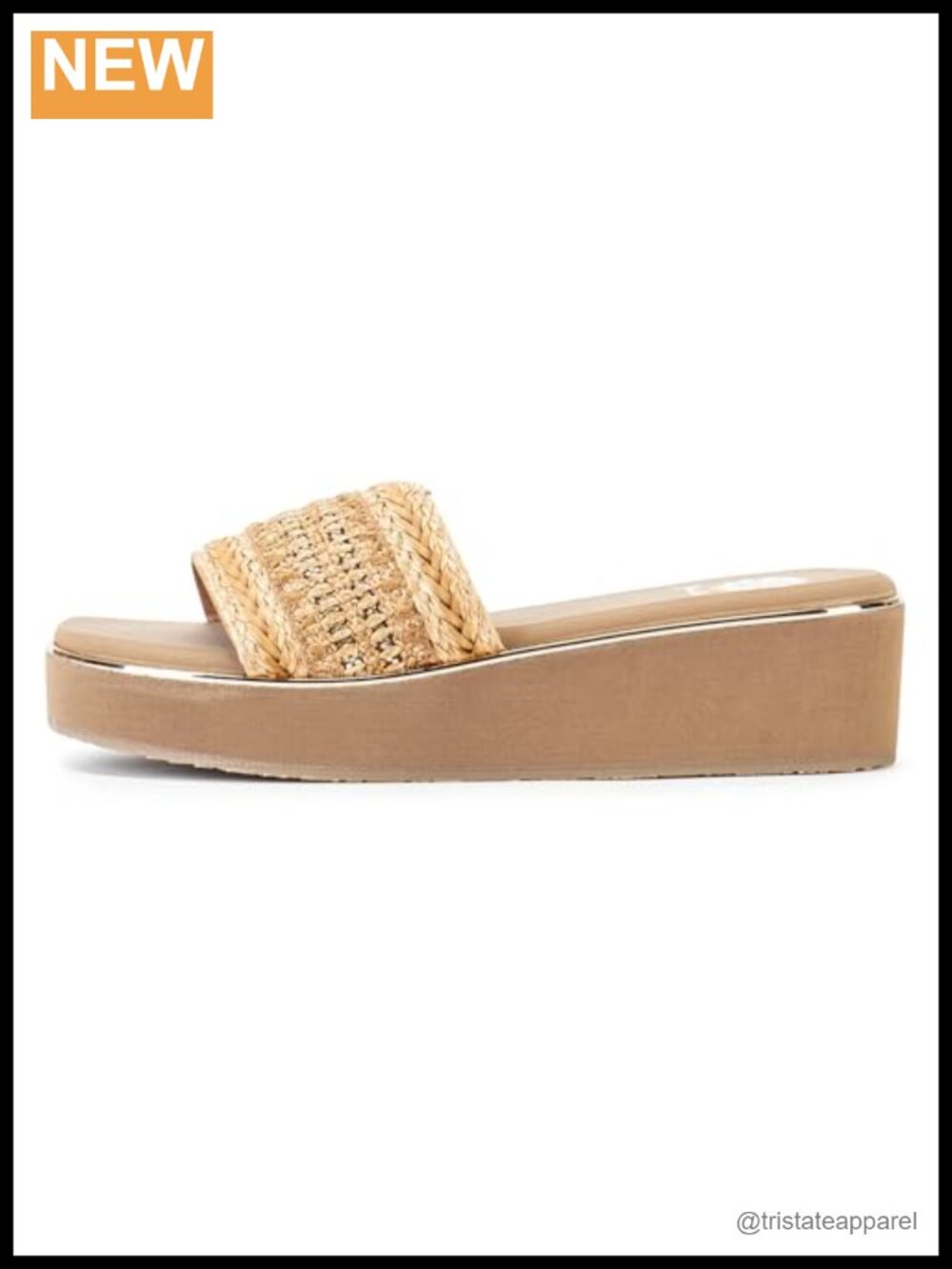 Women's Guida Slide Sandal with 2" Wedge Heel, Round Toe, Slip-On, Cushioned